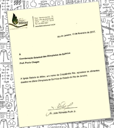 Carta de Agradecimento à OQRJ da Igreja Batista do Méier Carta de Agradecimento à OQRJ da Igreja Batista do Méier