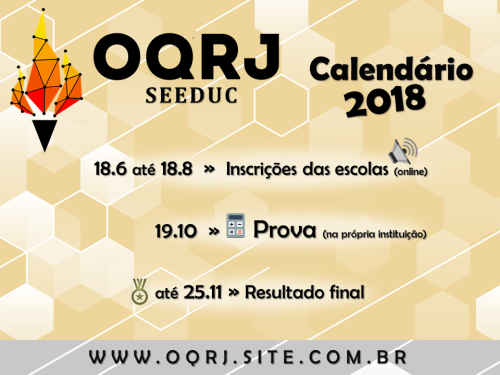Calendário OQRJ seeduc Calendário OQRJ seeduc